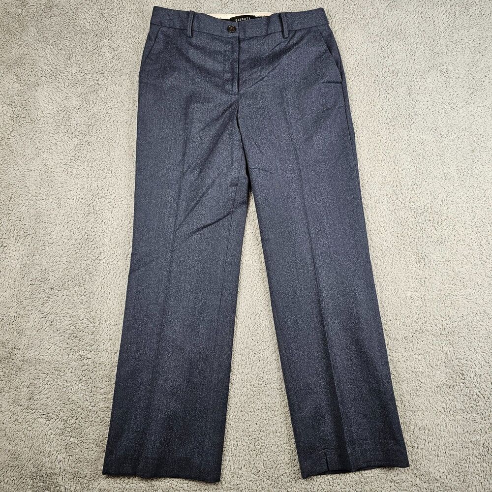 Talbots 2 Piece Suit Womens 6 32x30 Blue Italian Flannel Wool Stretch Academia - Picture 11 of 16